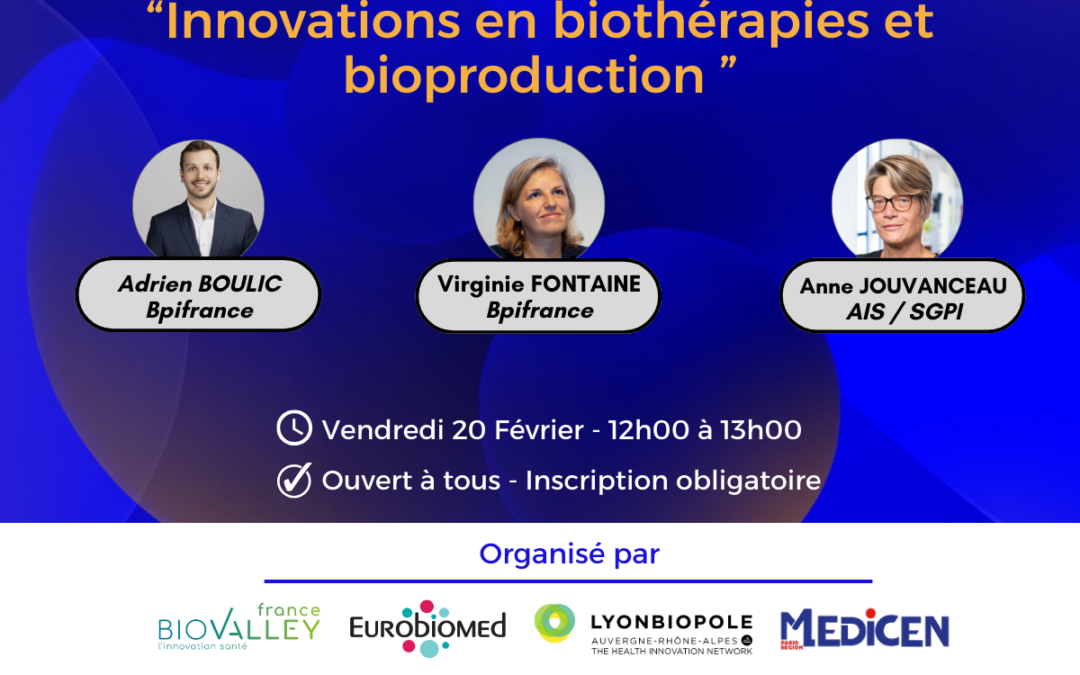 Webinaire Enosis : Présentation de l&rsquo;appel à projets « Innovations en biothérapies et bioproduction »